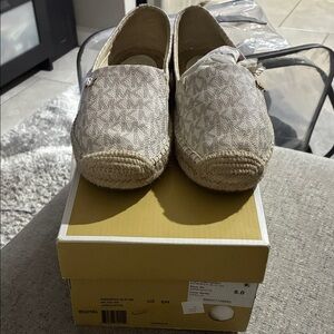 Michael Kors Monogram Tan Espadrilles